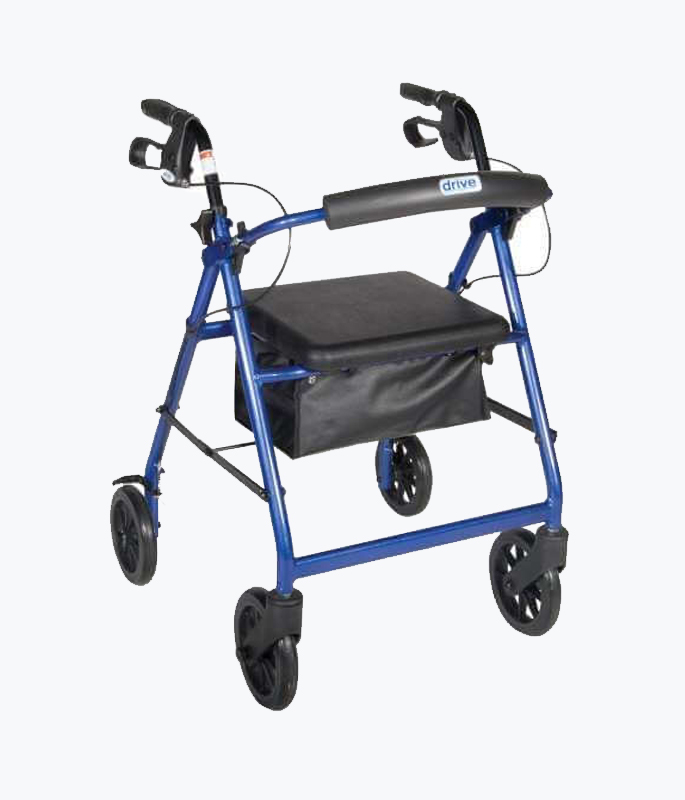 Rollator with soft seat